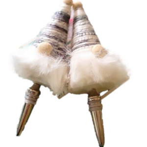 Set of 2 winter santa gnome wine stoppers